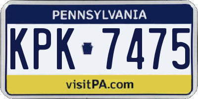 PA license plate KPK7475