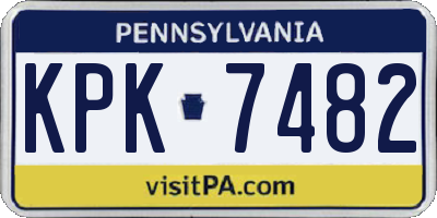 PA license plate KPK7482