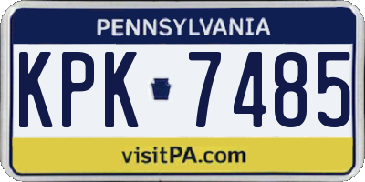 PA license plate KPK7485