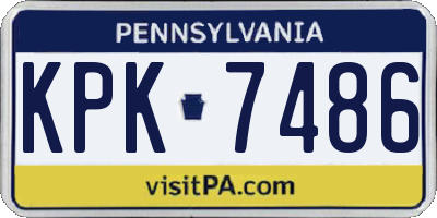 PA license plate KPK7486