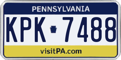 PA license plate KPK7488