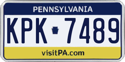 PA license plate KPK7489