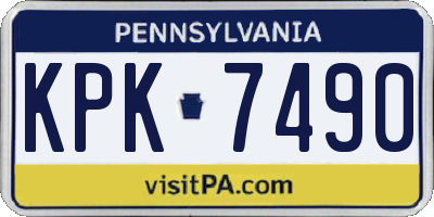 PA license plate KPK7490