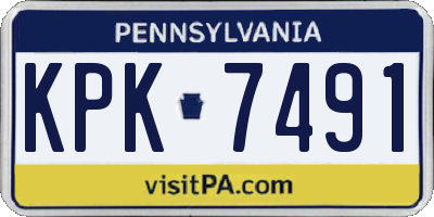 PA license plate KPK7491