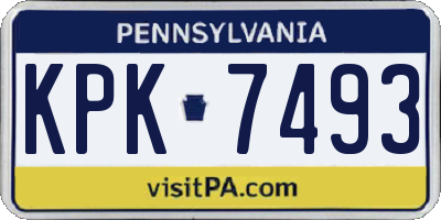 PA license plate KPK7493