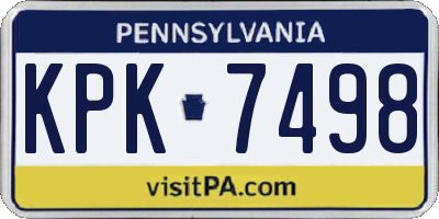 PA license plate KPK7498