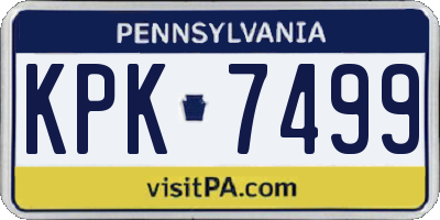 PA license plate KPK7499
