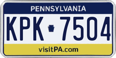 PA license plate KPK7504