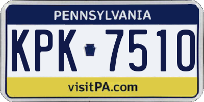 PA license plate KPK7510