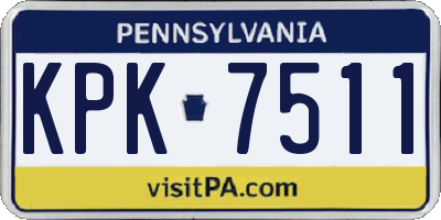 PA license plate KPK7511