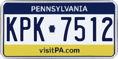 PA license plate KPK7512