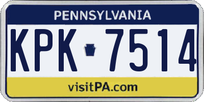 PA license plate KPK7514
