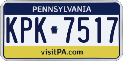 PA license plate KPK7517