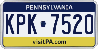 PA license plate KPK7520