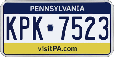 PA license plate KPK7523