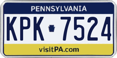 PA license plate KPK7524
