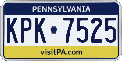 PA license plate KPK7525