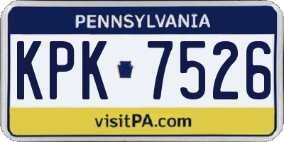 PA license plate KPK7526