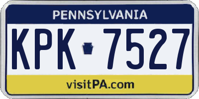 PA license plate KPK7527
