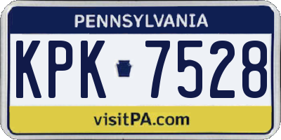 PA license plate KPK7528