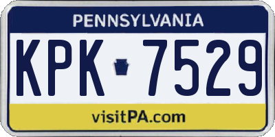 PA license plate KPK7529