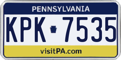 PA license plate KPK7535