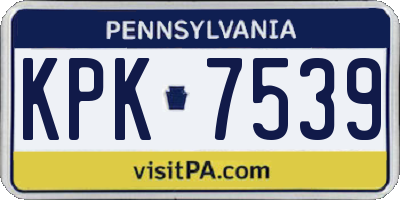PA license plate KPK7539
