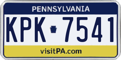 PA license plate KPK7541