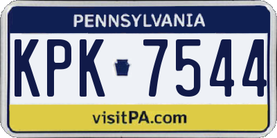 PA license plate KPK7544