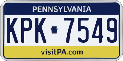 PA license plate KPK7549