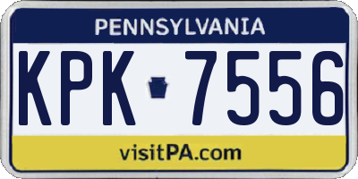 PA license plate KPK7556