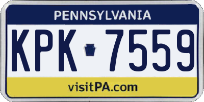 PA license plate KPK7559