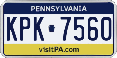 PA license plate KPK7560