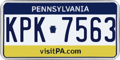 PA license plate KPK7563