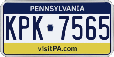 PA license plate KPK7565