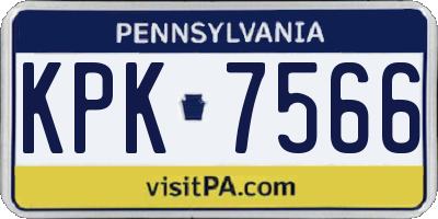 PA license plate KPK7566