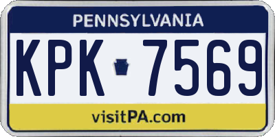 PA license plate KPK7569