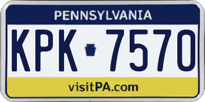 PA license plate KPK7570