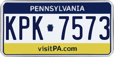 PA license plate KPK7573