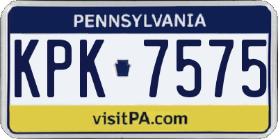 PA license plate KPK7575