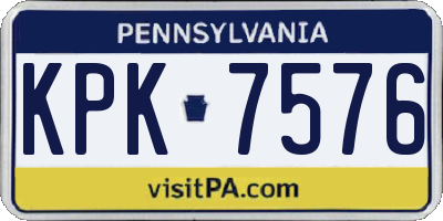 PA license plate KPK7576