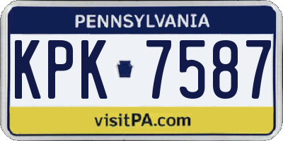 PA license plate KPK7587