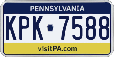 PA license plate KPK7588