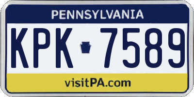 PA license plate KPK7589
