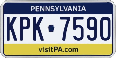 PA license plate KPK7590