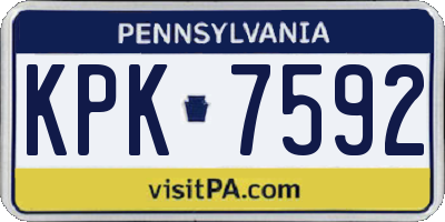 PA license plate KPK7592