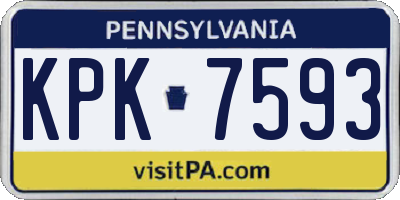PA license plate KPK7593