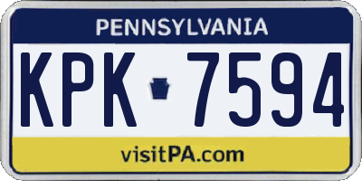 PA license plate KPK7594