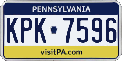 PA license plate KPK7596