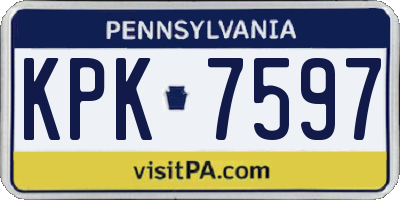 PA license plate KPK7597